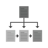 flowchart vlak grijswaarden icoon vector