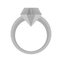 diamant ring vlak grijswaarden icoon vector