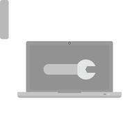 laptop instellingen vlak grijswaarden icoon vector