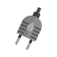 elektrisch plug vlak grijswaarden icoon vector