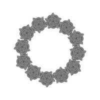 rozen krans vlak grijswaarden icoon vector