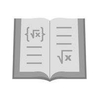 wiskunde boek ik vlak grijswaarden icoon vector