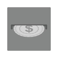 sleuf voor munten vlak grijswaarden icoon vector