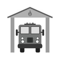 brand brigade vlak grijswaarden icoon vector
