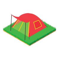 buitenshuis tent icoon, isometrische stijl vector