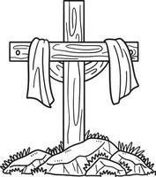 christen kruis gedrapeerd met kleding stof geïsoleerd vector