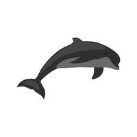 dolfijn vlak grijswaarden icoon vector