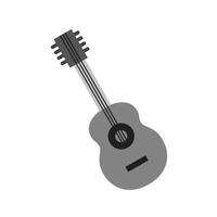 gitaar vlak grijswaarden icoon vector