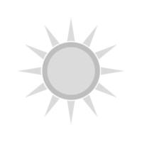 zonnig vlak grijswaarden icoon vector