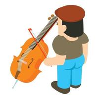 cellist icoon, isometrische stijl vector