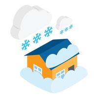 sneeuwval icoon, isometrische stijl vector