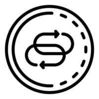twee vernieuwen tekens in een cirkel icoon, schets stijl vector