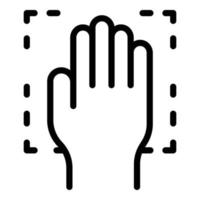 slim palm identificatie icoon schets vector. biometrisch herkenning vector