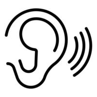 oor concentratie icoon schets vector. luisteren aandacht vector