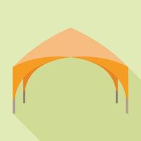 Prieel tent icoon, vlak stijl vector