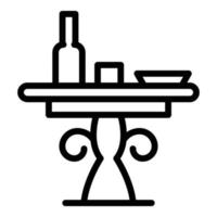 restaurant ronde tafel icoon, schets stijl vector