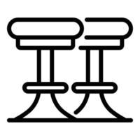 bar ronde stoelen icoon, schets stijl vector