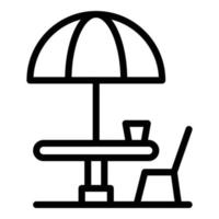 straat koffie onder paraplu icoon, schets stijl vector