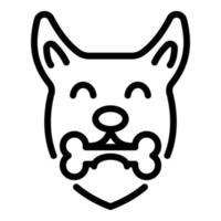 hond met bot icoon, schets stijl vector