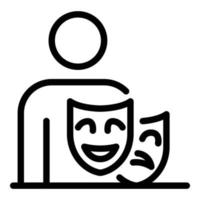acteur maskers icoon, schets stijl vector