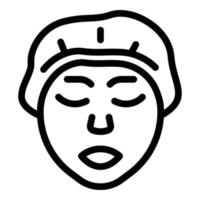vrouw gezicht in een haar- capicon, schets stijl vector