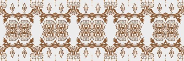ikat grens tribal Afrikaanse naadloos patroon. etnisch meetkundig batik ikkat digitaal vector textiel ontwerp voor prints kleding stof Saree mughal borstel symbool zwaden structuur kurti kurtis kurta's