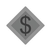 dollar symbool vlak grijswaarden icoon vector