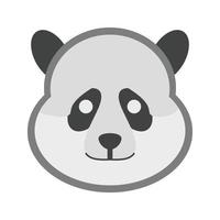 panda gezicht vlak grijswaarden icoon vector