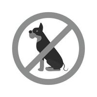 Nee huisdieren vlak grijswaarden icoon vector