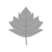 herfst blad vlak grijswaarden icoon vector