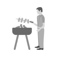 barbecue vlak grijswaarden icoon vector