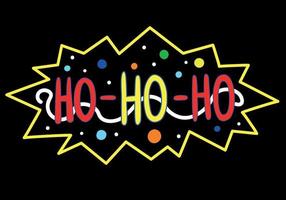 decoratief vakantie Kerstmis kader met typografie belettering Aan zwart achtergrond. funky en hippie retro uitstraling vector