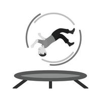 trampoline jumping vlak grijswaarden icoon vector