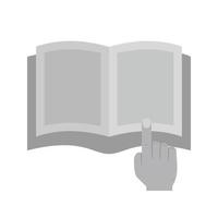 lezen boek vlak grijswaarden icoon vector
