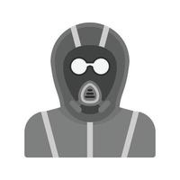 gas- masker vlak grijswaarden icoon vector