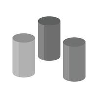 cilindrisch bars vlak grijswaarden icoon vector