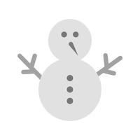 sneeuwman vlak grijswaarden icoon vector