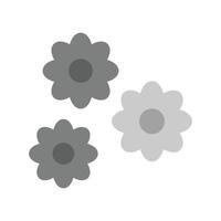 bloemen vlak grijswaarden icoon vector