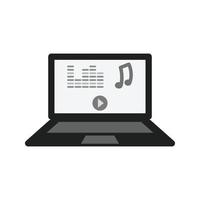 Speel muziek- vlak grijswaarden icoon vector