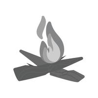 vlam vlak grijswaarden icoon vector