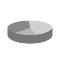 3d taart tabel vlak grijswaarden icoon vector