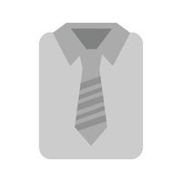 overhemd en stropdas vlak grijswaarden icoon vector