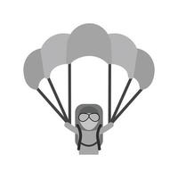 paragliden vlak grijswaarden icoon vector