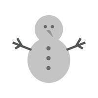 sneeuwman ik vlak grijswaarden icoon vector