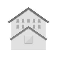groot huis vlak grijswaarden icoon vector