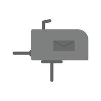 brievenbus vlak grijswaarden icoon vector
