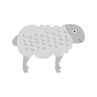 schapen vlak grijswaarden icoon vector