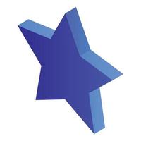 blauw ster icoon, isometrische stijl vector
