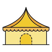 circus tent icoon kleur schets vector