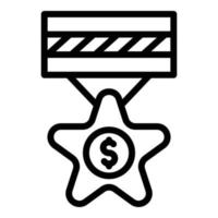 geld handel oorlog medaille icoon, schets stijl vector